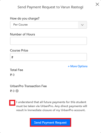How to send a payment link after conducting a Demo class? UrbanPro